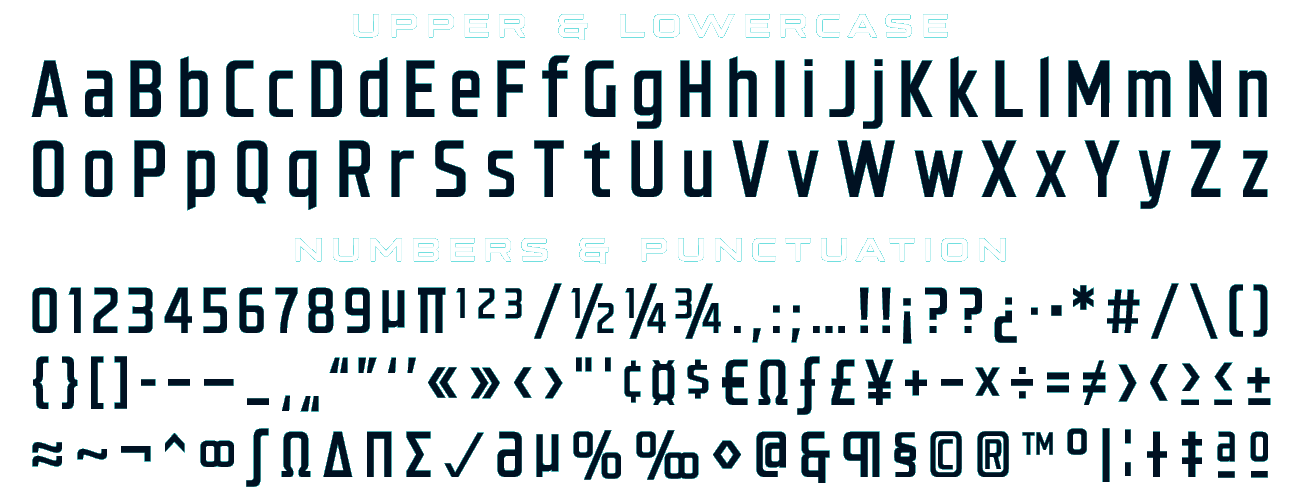 Hyperspace Race character set