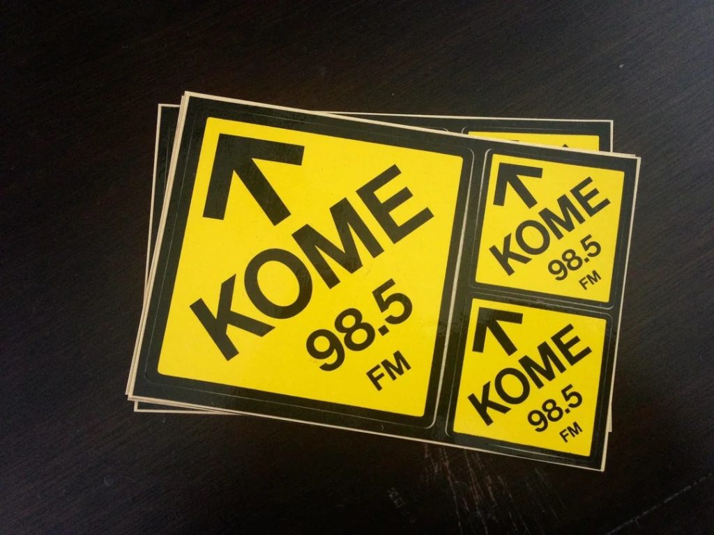 KOME radio stickers